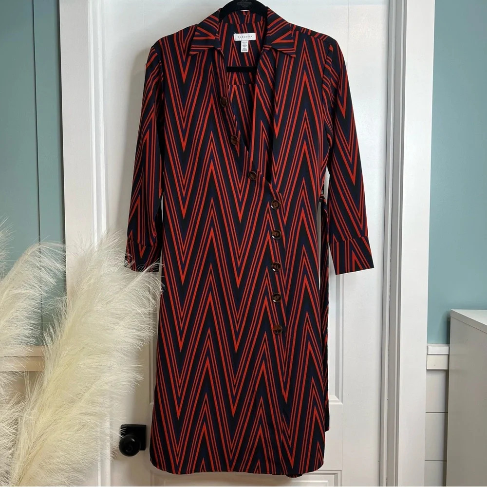 Topshop Long Wrap Button Down Dress Long Sleeved. Size 6 Petite.‎ NWOT.